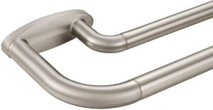 Mayrhyme Double Curtain Rods, Brushed Nickel, Wrap Around Design