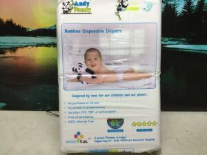 Andy Pandy Bamboo Disposable Baby Diapers, XL 26+ lbs, 62 ct