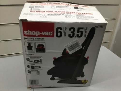 Shop-Vac 6-Gallon 3.5-HP Shop Vacuum Wet Dry Home Garage Cleaner Lightweight. E-Commerce. Tested/Works