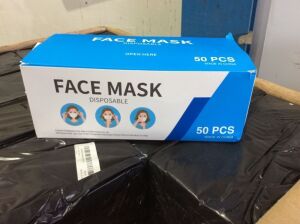 Lot of (50) Disposable Face Masks, 50 Pcs/Box 