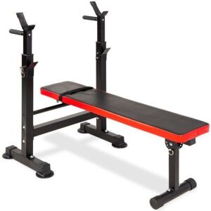 Adjustable Folding Fitness Barbell Rack & Weight Bench 