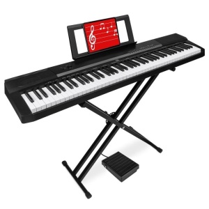 88-Key Digital Piano Set w/ Semi-Weighted Keys, Stand, Sustain Pedal 