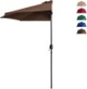 9ft Steel Half Patio Umbrella w/ Crank