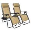 Set of 2 Adjustable Zero Gravity Patio Chair Recliners w/ Cup Holders, Appears New
