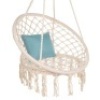 Cotton Macrame Hammock Hanging Chair Swing, Handwoven w/ Backrest. Appears New