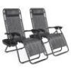 Set of 2 Adjustable Zero Gravity Patio Chair Recliners w/ Cup Holders, Appears New