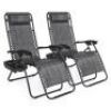 Set of 2 Adjustable Zero Gravity Patio Chair Recliners w/ Cup Holders, Appears New