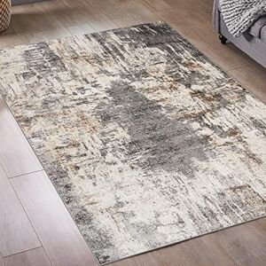 Luxe Weavers Euston Gray Abstract Area Rug, 5' x 7' 