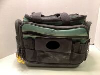 Advanced Angler Tackle Box, Some Discoloration on front, Broken Zipper, Ecommerce Return
