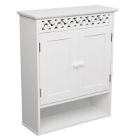 Two-Door Wall Mount Bathroom Cabinet&nbsp;with Open Storage Cube and Inner Adjustable Shelf