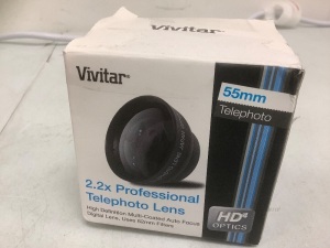 Vivitar 2.2x Telephoto Lens, Appears New