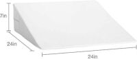 DMI Wedge Pillow to Support and Elevate Neck, Head and Back for Acid Reflux or Feet and Legs to Reduce Back Pain and Improve Circulation with Removable Cover, 7x24x24 Inch, White - NEW