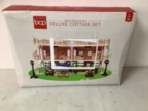 Deluxe Cottage Dollhouse Mansion Pretend Toy Playset w/ Tiny Critters