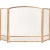3-Panel Simple Steel Mesh Fireplace Screen w/ Rustic Worn Finish - 47x29in
