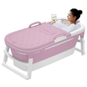 54" Large Portable Foldable Soaking Bathtub