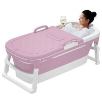 54" Large Portable Foldable Soaking Bathtub