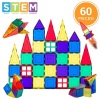 60-Piece Kids Mini Magnetic Tiles Educational STEM Toy Set w/ Carrying Case. Appears New 