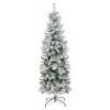 Snow Flocked Artificial Pencil Christmas Tree w/ Stand - 6ft