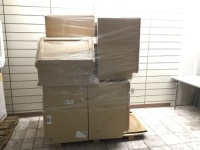 Pallet of Project Source Cabinets. Unfished. Various Sizes/Application. (1) Lazy Susan, (1) Corner Wall, (1) 36" Base, (1) 12" Base. E-Commerce Return. Unknown Condition.