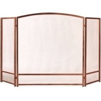 3-Panel Simple Steel Mesh Fireplace Screen w/ Rustic Worn Finish - 47x29in&nbsp;