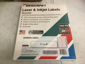 Skilcraft Laser & Inkjet Labels, 8 Packs of 100, Appears New