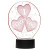 Lot of (5) 7-Color 3D I Love You LED Night Light Illusion Lamp w/ Touch Switch