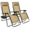 Set of 2 Adjustable Zero Gravity Patio Chair Recliners w/ Cup Holders. Appears New