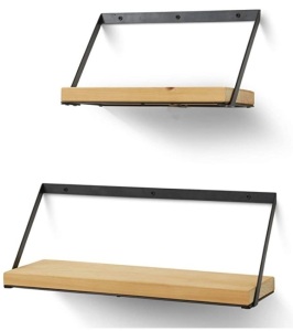 Karbaun Wooden Floating Shelves, Appears New