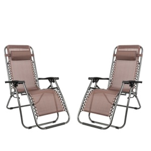 Zero Gravity Patio Folding Lounge Chair Recliners, Set of 2