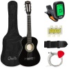 30in Kids Acoustic Guitar Beginner Starter Kit with Tuner, Strap, Case, Strings - Black. E-Commerce Return