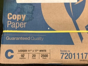 11x17 Copy Paper, 2500 Sheets, Appears New