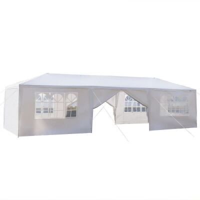 10' x 30' Gazebo Canopy Outdoor Party Wedding Tent with Spiral Tubes 8 Sides 