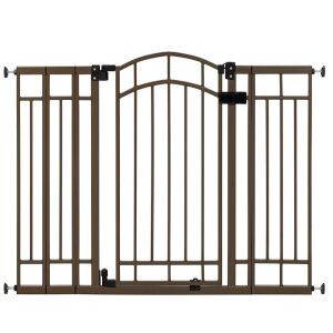 Summer Multi-Use Decorative Extra Tall Walk-Thru Baby Gate, Metal, Bronze Finish - 36” Tall, Fits Openings up to 28.5” to 48” Wide