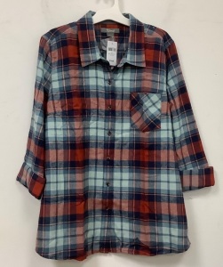 Natural Reflections Womens Flannel Shirt, XL, Appears New