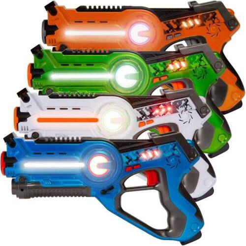 Set of 4 Infrared Laser Tag Blasters for Kids & Adults w/ 4 Settings. Appears New&nbsp;