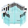 Case of (56) Blue 32pc Premium Makeup Brush Sets with Travel Bag