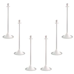 Mr. Chain 91501-6 White Stanchion, 2" Link x 41" Overall Height, Pack of 6