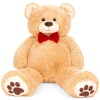 Giant Plush Teddy Bear Stuffed Animal w/ Bow Tie, Paw Prints - 38in 