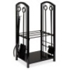 5-Piece Firewood Log Rack Holder Tools Set w/ Hook, Broom, Shovel, Tongs&nbsp;