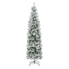 7.5' Snow Flocked Artificial Pencil Christmas Tree w/ Stand 