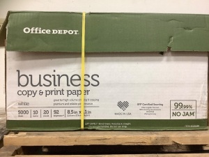 Box of 500 Sheets Office Depot Copy & Print Paper, 8.5x11, Appears New
