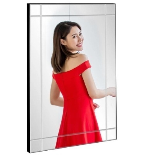 Modern Decorative Rectangular Frameless Wall Mirror - 36x24in. Appears New&nbsp;
