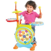 Kids Electronic Toy Drum Set w/ Sing-Along, Stool. Appears New&nbsp;