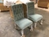 Lot of (2) Pier1&nbsp;Audrey Velvet Highback Dining Chairs with Graywash Wood, Eucalyptus. New