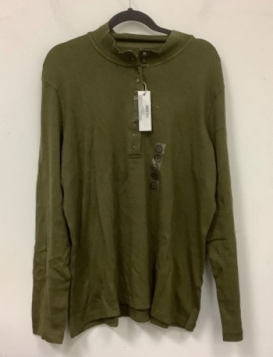 Natural Reflections 10-Button Mock Turtleneck Long-Sleeve Shirt for Ladies, Appears New, 1X