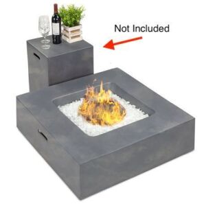 40,000 BTU Square Propane Fire Pit Table - Missing Tank Storage Table