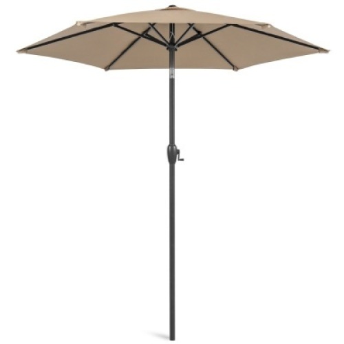 Outdoor Market Patio Umbrella w/ Push Button Tilt, Crank Lift - 7.5ft