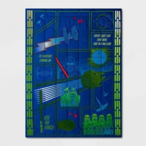 Star Wars Reversible Glow-in-the-Dark Twin Comforter,&nbsp;Blue&nbsp;