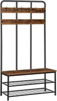 HOOBRO&nbsp;Entryway Hall Tree with 12 Hooks and Storage Bench, Metal Frame, Easy Assembly