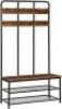HOOBRO&nbsp;Entryway Hall Tree with 12 Hooks and Storage Bench, Metal Frame, Easy Assembly